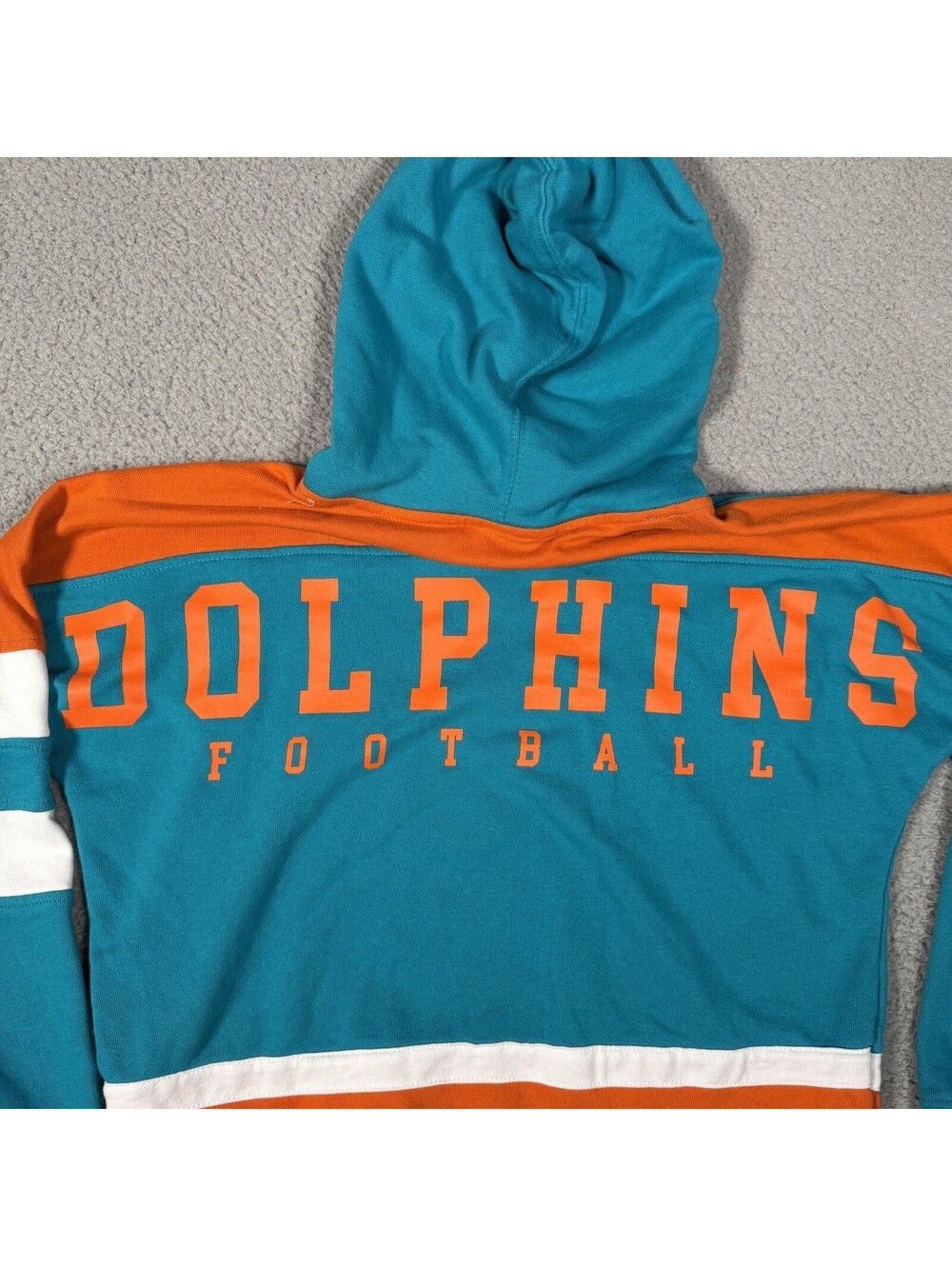 Miami Dolphins NFL  Pullover Hoodie Spell Out Spirit Shirt Roomy Small